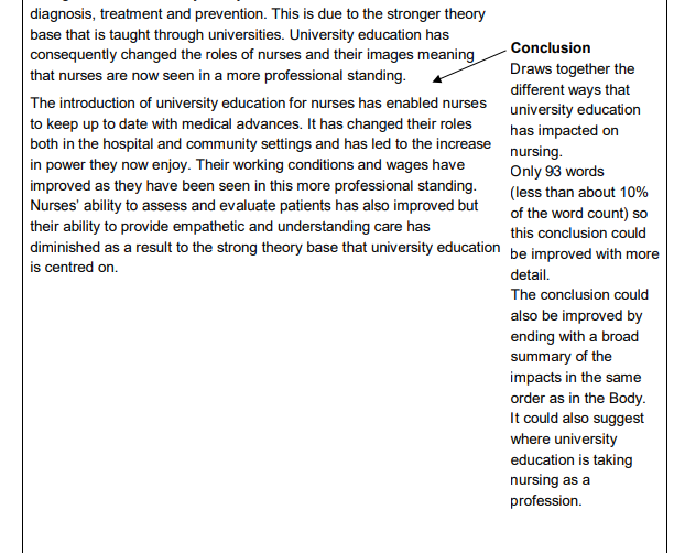 conclusion examples nursing essay