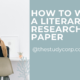 how to write a literary research paper