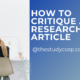 how to critique a research article