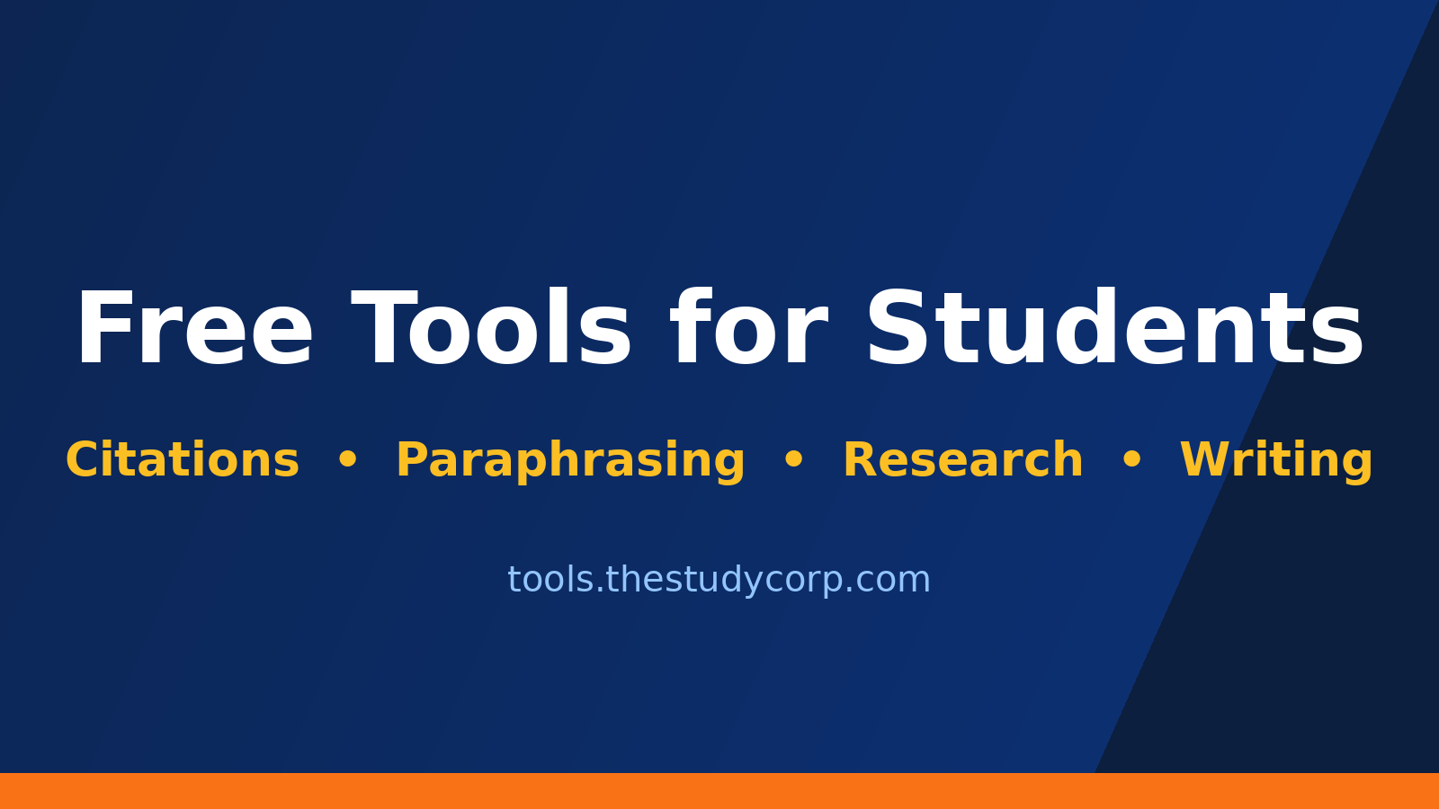 Free tools for students 1 Free tools for students - citation generators, paraphrasers and writing tools from The Study Corp